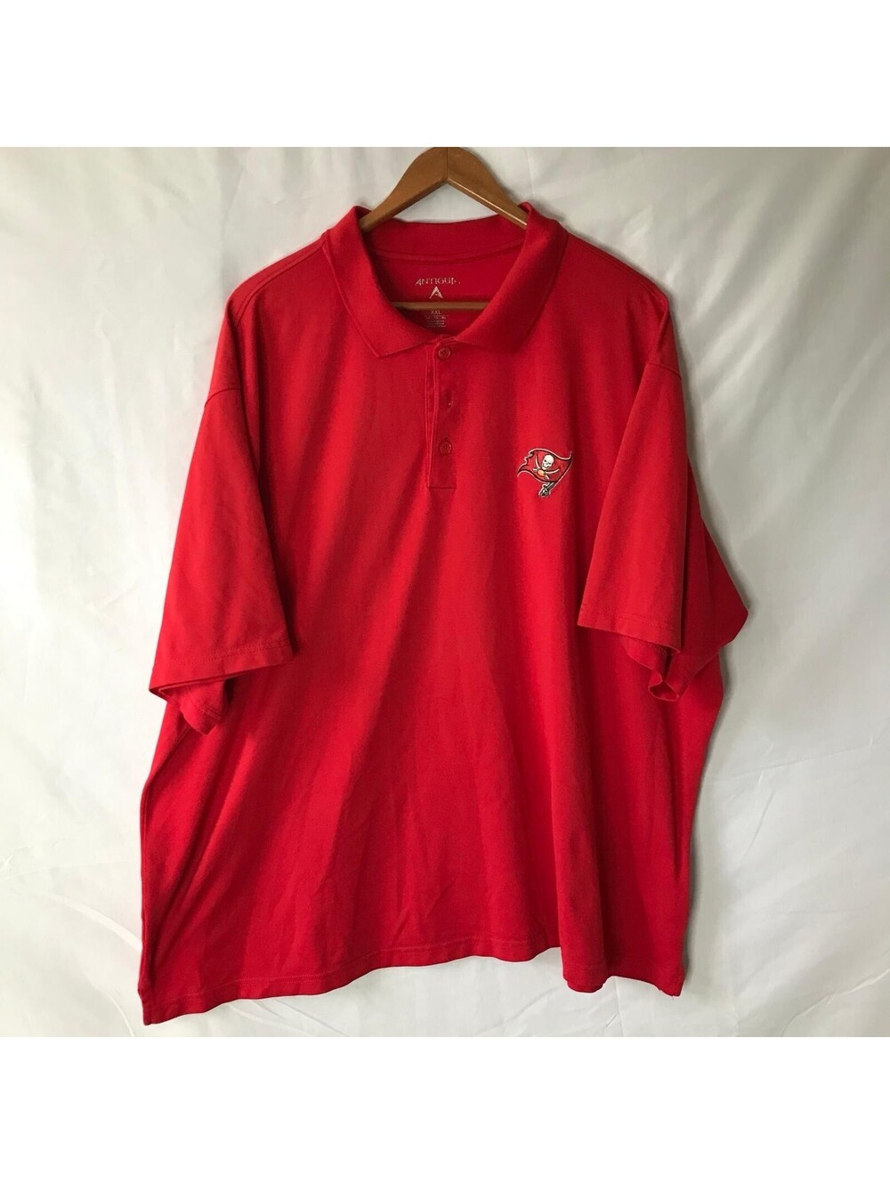 Tampa Bay Buccaneers Polo Shirt Mens XXL Red Antigua NFL Embroidered Logo Golf